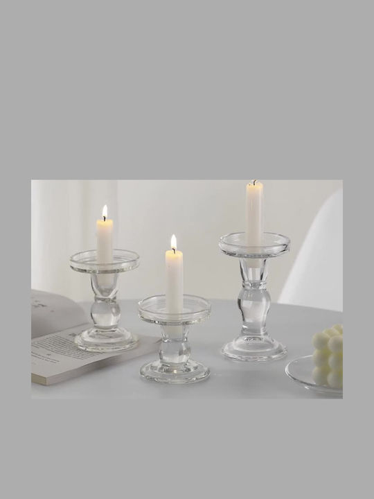 Keskor Glass Candle Holder in Transparent Color 8.5x8.5x8.5cm