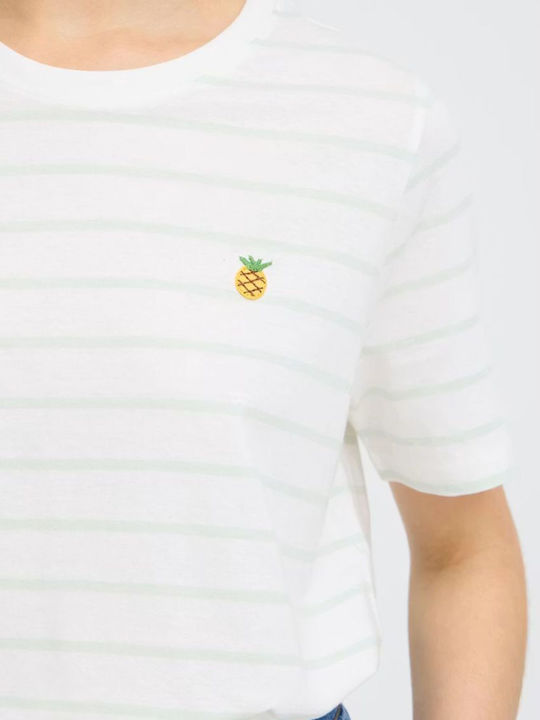 Women's Striped Light Blue Striped T-shirt