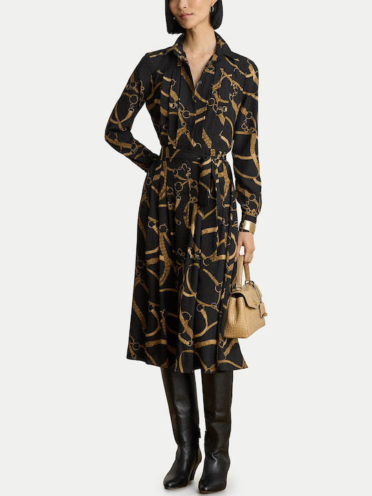 Summer Midi Shirt Dress Black
