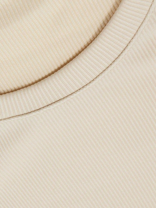 Damen Bluse Kurzärmelig Beige