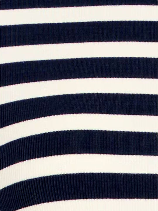Women's Striped Navy Blue T-shirt