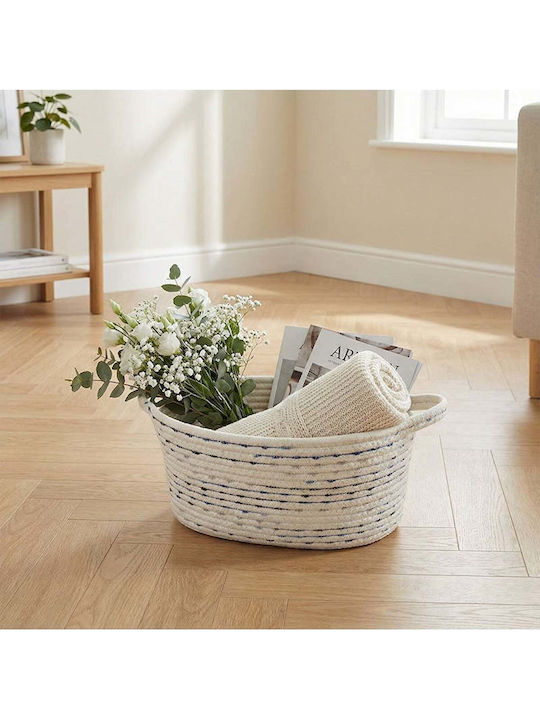 SteweHome Decorative Fabric Basket with Handles Multicolour 14x22x31cm