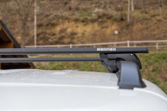 Menabo Aluminum Roof Bars Sherman XL Black 135 cm Black Color Honda Pilot I 5 Doors 2003>2008 Raised Rails Parallel Bars Set 2 Pieces 12290/mb Mp.12290/mb-76