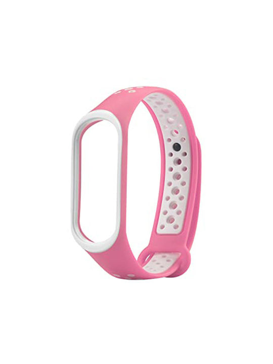 Hurtel Dots Armband Silikon mit Pin Pink White (Mi Band 3/Mi Smart Band 4)