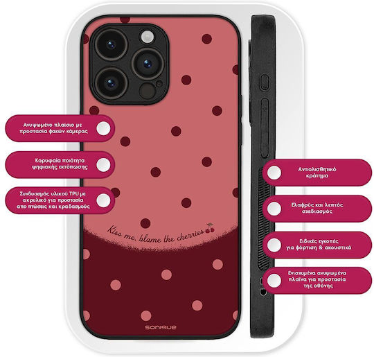Sonique Delulu Polka Era Series Samsung Galaxy M15 5g Blame Cherries Case