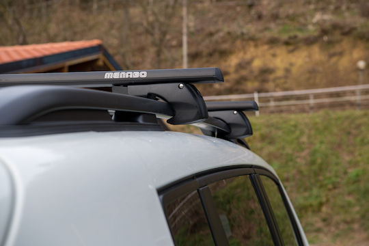 Menabo Car Roof Bars Aluminum for Audi A6 Allroad 5D 2006>2011 Set with Roof Rack Legs Black
