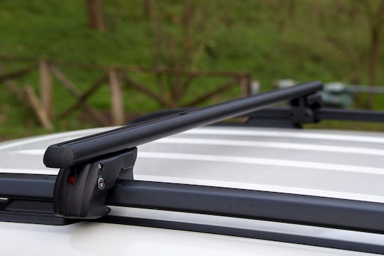 Menabo Aluminum Car Roof Bars Sherman XL Black 135 Cm Black Color Ford Escape II 5 Doors 2008 2012 Raised Rails Parallel Bars Gap 2 Pieces 12290/mb Mp.12290/mb-61