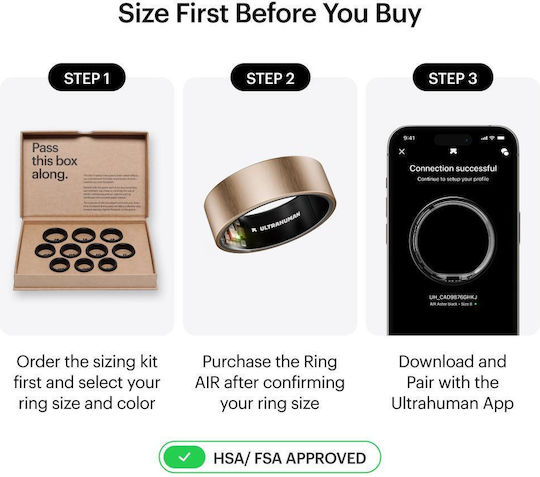 Ultrahuman Air Smart Ring 24mm Waterproof with Pedometer Rose Gold
