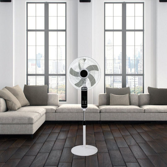 Beper Ventilator Sockel 55W Lüfterdurchmesser 45cm mit Fernbedienung Weiß