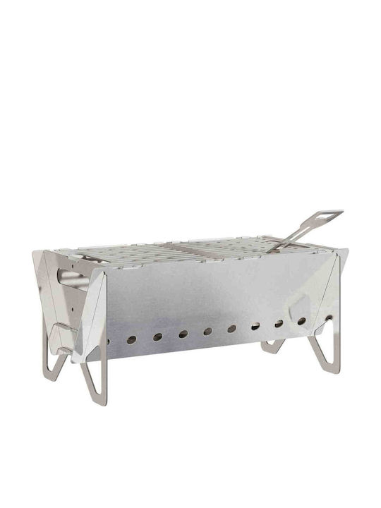 vidaXL Outdoor Metal Firepit Silver 42x22x18cm vidaXL Outdoor Metal Firepit Silver 42x22x18cm