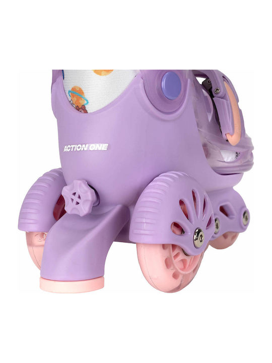 Action One Beginner Adjustable Inline Skates Size S 31-34 Purple