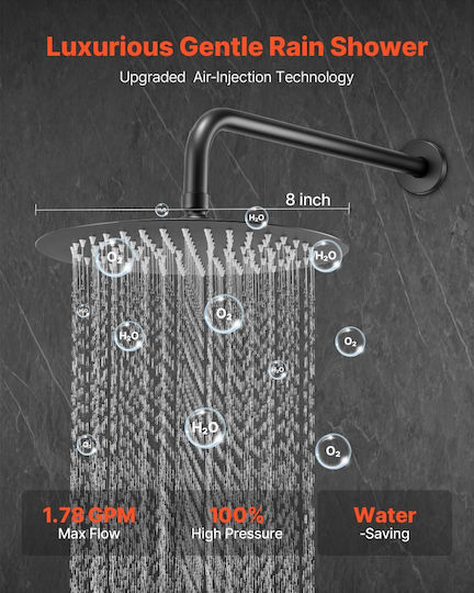 Vevor Built-in Mixer & Shower Head Set for Shower Black 197988527213
