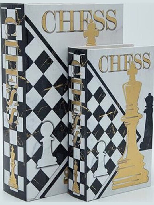Set of Wooden Decorative Boxes in Book Shape 2 Pieces