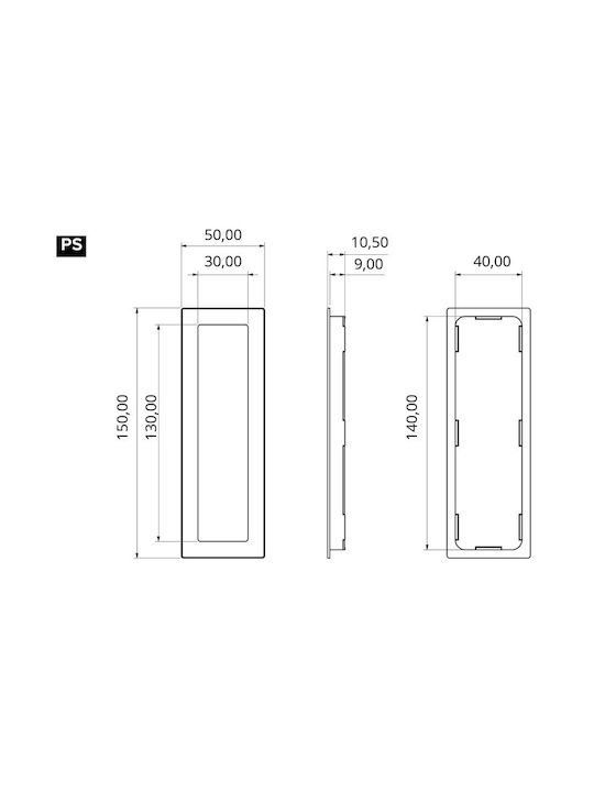 Convex Σειρά 1507ps-s02s02 Χούφτα Πόρτας με Οπή Μπρούτζινη 50mm 1507PS-S02S02