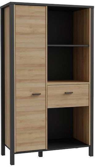 Κρεμαστή Βιτρίνα από Μέταλλο με Τζάμι Riviera Oak 87x40x153cm 819-226-027