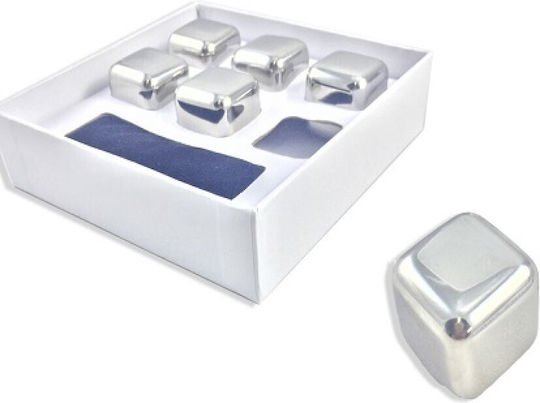 Decorative Ice Cubes Stainless Steel 6pcs