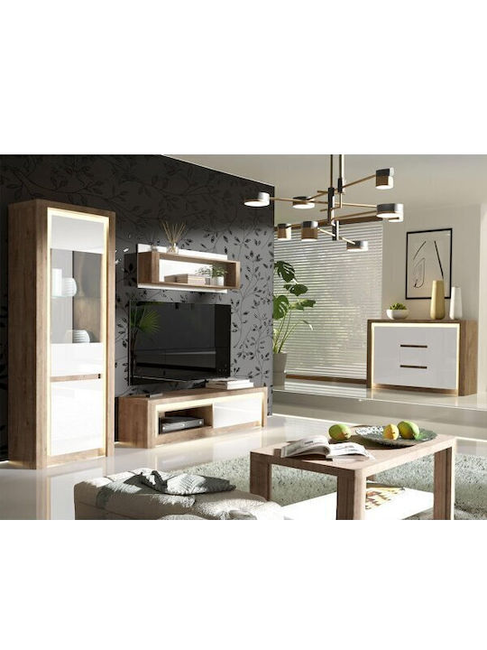 Животно помещение ТВ единица Etrmona 117 Glossy White, White с Витрина