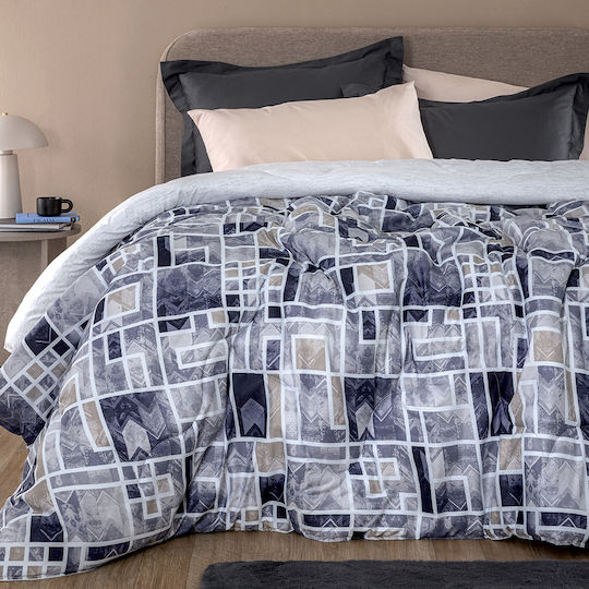Palamaiki Πάπλωμα Υπέρδιπλο με Γέμιση Microfiber 230x250εκ. Zen101 Εμπριμέ 350 GSM