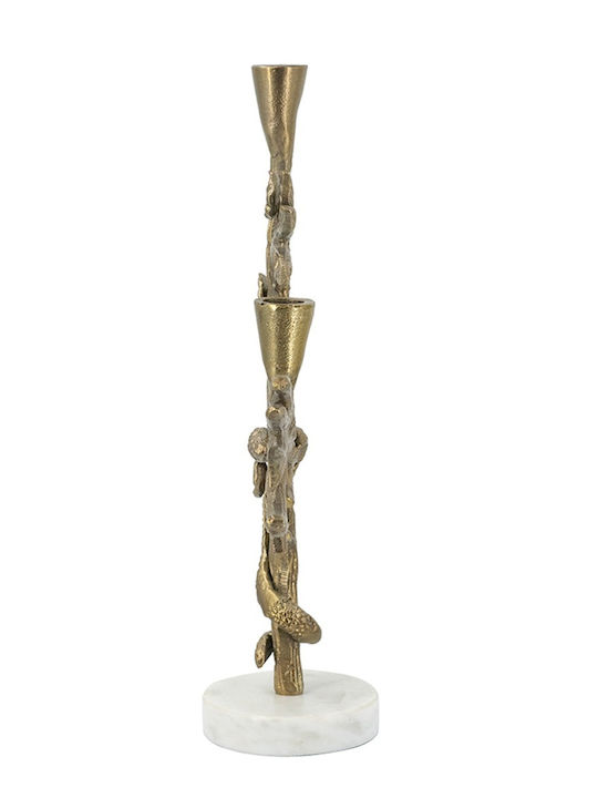 Artekko Branch Κηροπήγιο Μεταλλικό σε Χρυσό Χρώμα 31.8x38.1x10.2εκ.