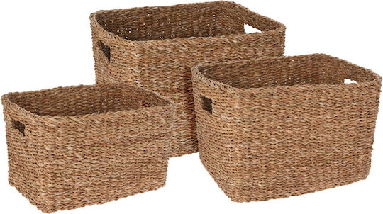 Coș de Depozitare Din paie Maro 37x27x29cm 1buc