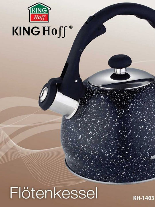 KING Hoff Teekanne Rostfreier Stahl Schwarz 2000ml