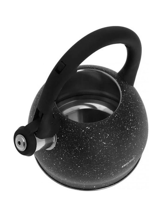 KING Hoff Teekanne Rostfreier Stahl Schwarz 2000ml