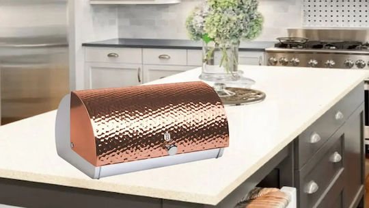 Berlinger Haus Metallic Line Brotkasten mit Deckel Inox Rose Gold Collection 38.5x28x18.5cm