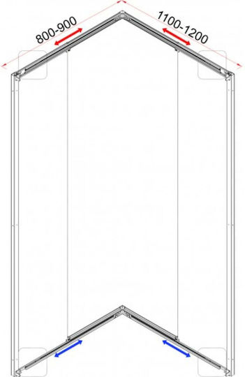Inter Ceramic Cabinet Duș cu Glisare Ușă 89x108cm