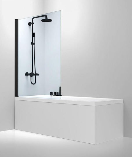 Sparke Shower Screen Bathtub with Sliding Door 70x140cm Clean Glass Black