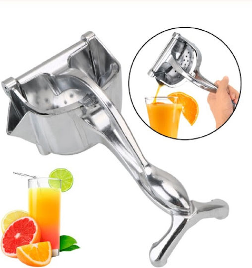 Handpresse Orange aus Metall in Silber Farbe