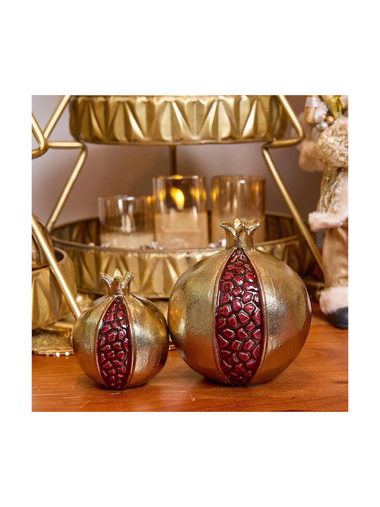 Μεταλλικο Διακοσμητικο Fylliana Pomegranate Χρυσο-κοκκινο Χρωμα 13x16εκ