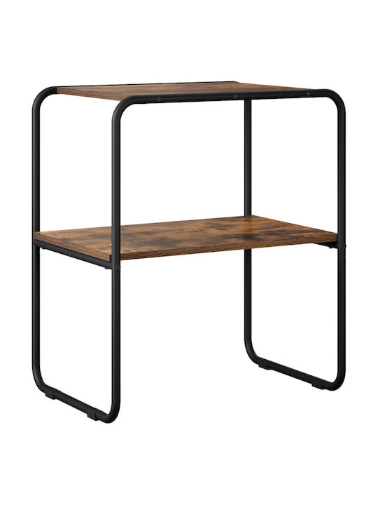 Console Table Made of Wood & Metal Smoked Oak Wood L60xW42.5xH70cm