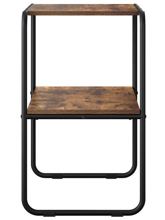 Console Table Made of Wood & Metal Smoked Oak Wood L60xW42.5xH70cm