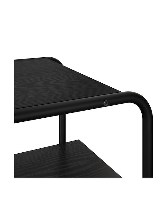 vidaXL Konsolentisch Aus Holz & Metall Schwarz Eiche M80xB42,5xH70cm