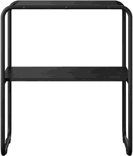 vidaXL Konsolentisch Aus Holz & Metall Schwarz Eiche M80xB42,5xH70cm