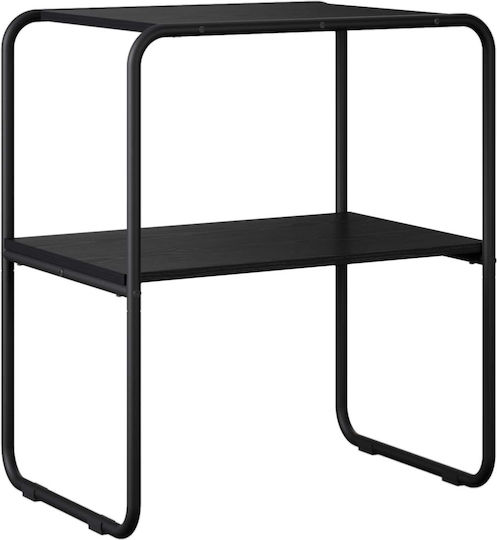 vidaXL Konsolentisch Aus Holz & Metall Schwarz Eiche M80xB42,5xH70cm