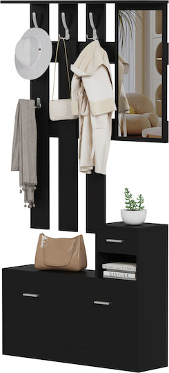 Eingangsmöbel mit Spiegel & Schuhschrank Wenge 90x24x190cm Eingangsmöbel mit Spiegel & Schuhschrank Wenge 90x24x190cm