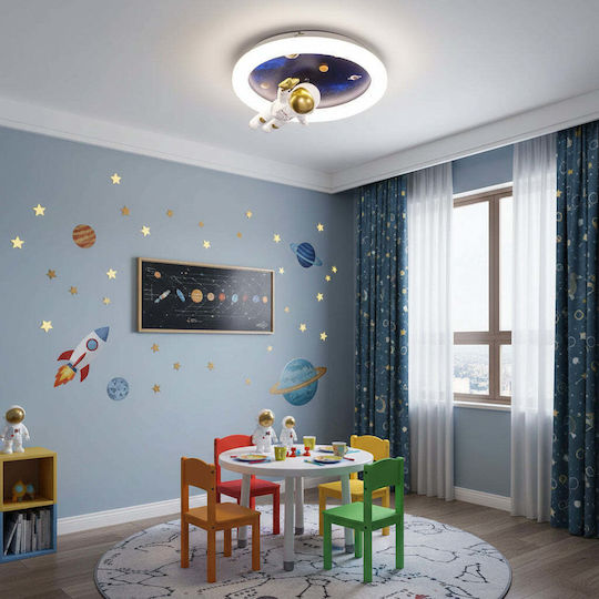 Alista Home Μονόφωτο Παιδικό Φωτιστικό Πλαφονιέρα από Μέταλλο 51W με Υποδοχή E27 Λευκή