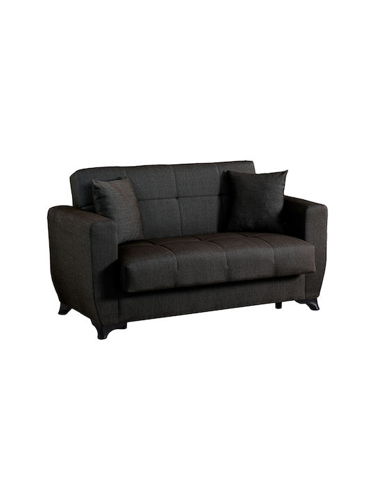 Canapea Cu Două Locuri Pat Cu Spațiu De Depozitare Negru 153x84x86εκ.