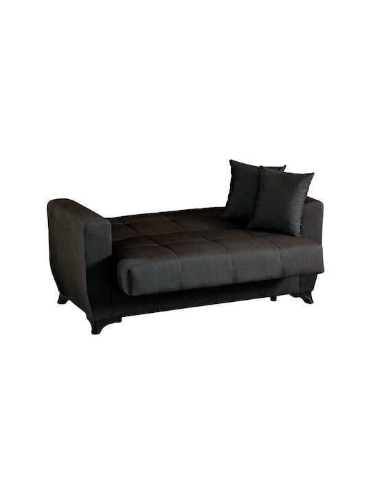 Canapea Cu Două Locuri Pat Cu Spațiu De Depozitare Negru 153x84x86εκ.