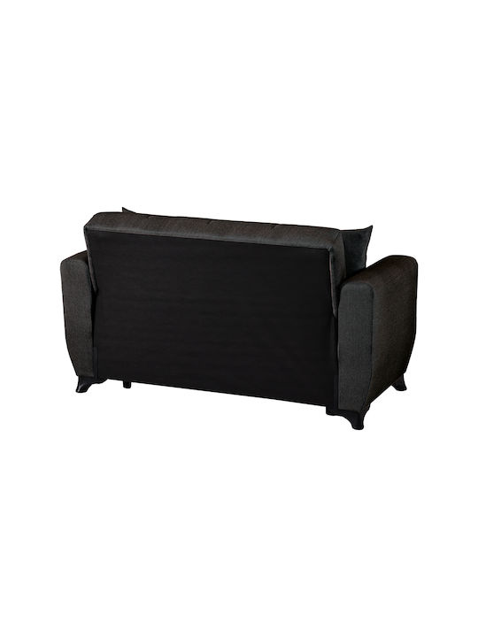 Canapea Cu Două Locuri Pat Cu Spațiu De Depozitare Negru 153x84x86εκ.