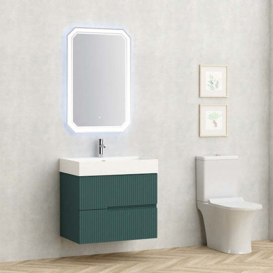 Inter Ceramic Eloria Bathroom Vanity Unit Without Sink L45xD71xH66.5cm Dark Green
