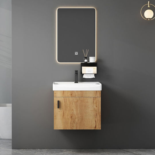 Woodwell Waschtisch mit Waschbecken & Spiegel Natural