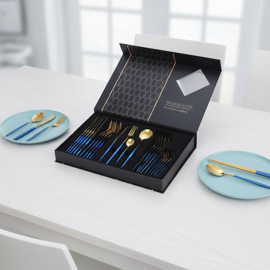 Cutlery Set Stainless Gold 24pcs