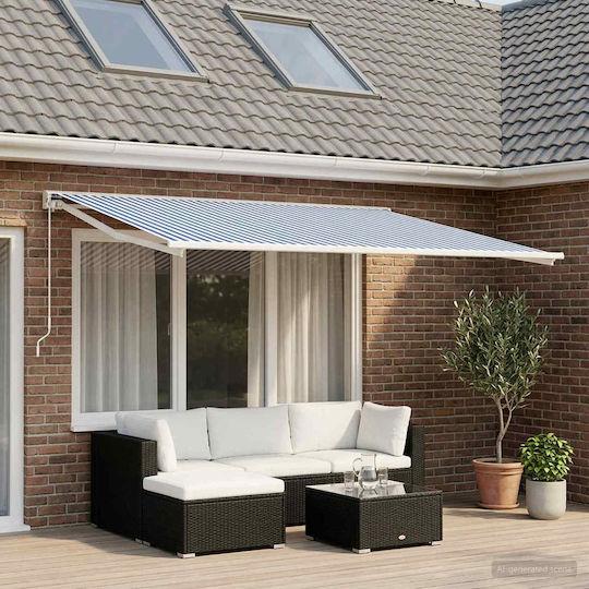 vidaXL Платнище за Сенник Синьо с PU Покритие 2x2.5m