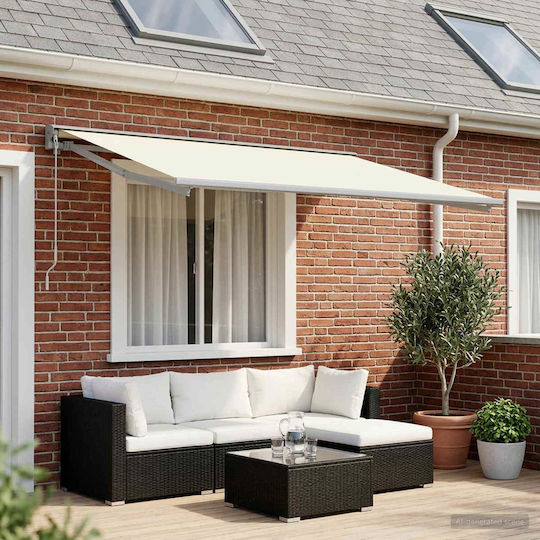 vidaXL Beige Awning Fabric with PU Coating 3.5x6m