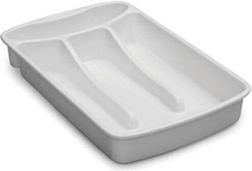 Drawer Cutlery Tray Plastic 18x31x4cm White
