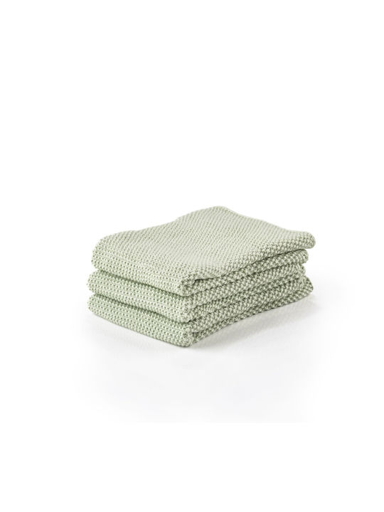 Zone Denmark Towel from 100% Cotton in Green Color 27x27cm 3pcs