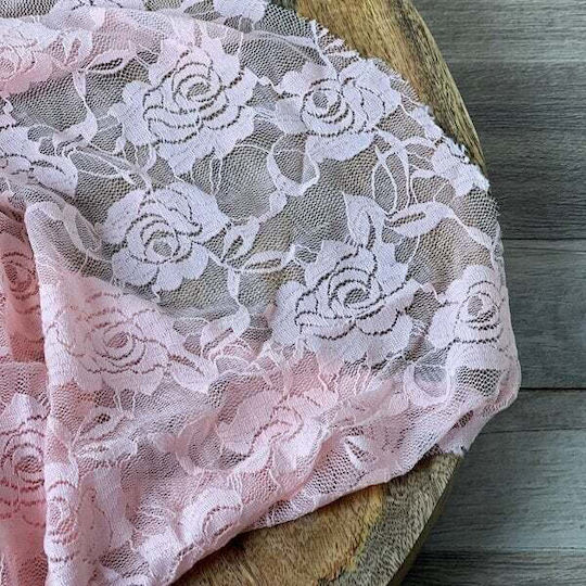 Fabric Soft Lace Romantic 1.5x3m Salmon
