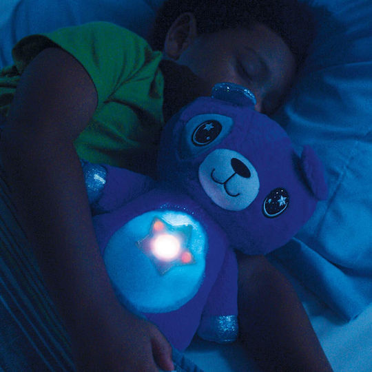 LED Kinder Tischlampe Projektor Stern Teddy mit Sternprojektion Blau 30x16cm